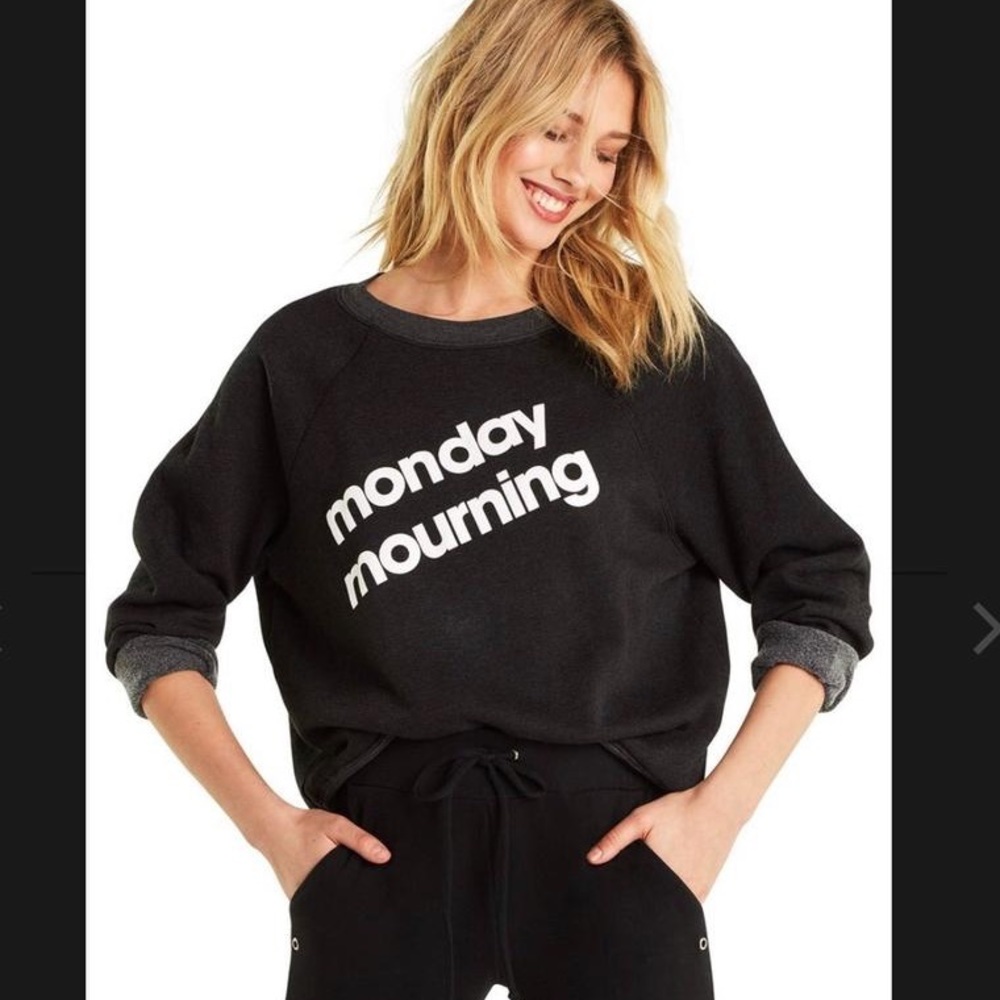 Wildfox Monday mourning sweatshirt pullover top - Picture 3 of 4